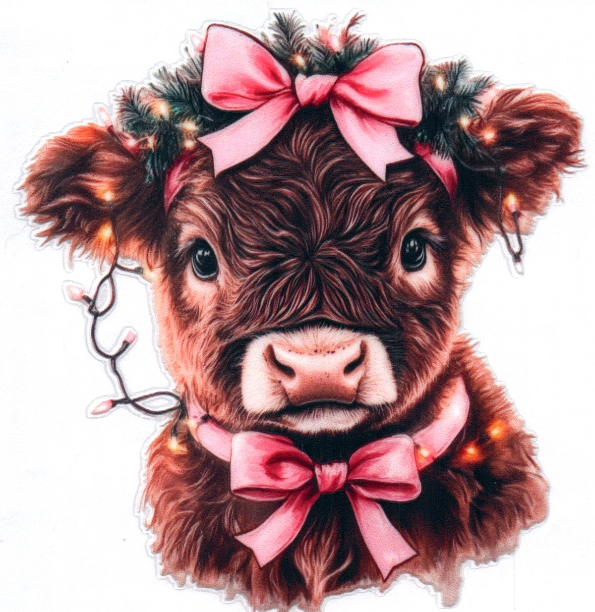 Cow w/pink bows Misc. Single Decal 50