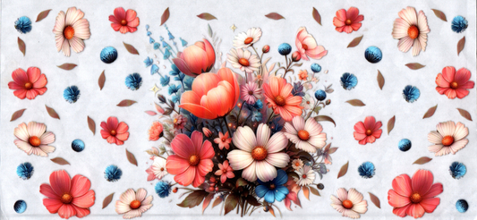 16oz Coral & White Flowers 51