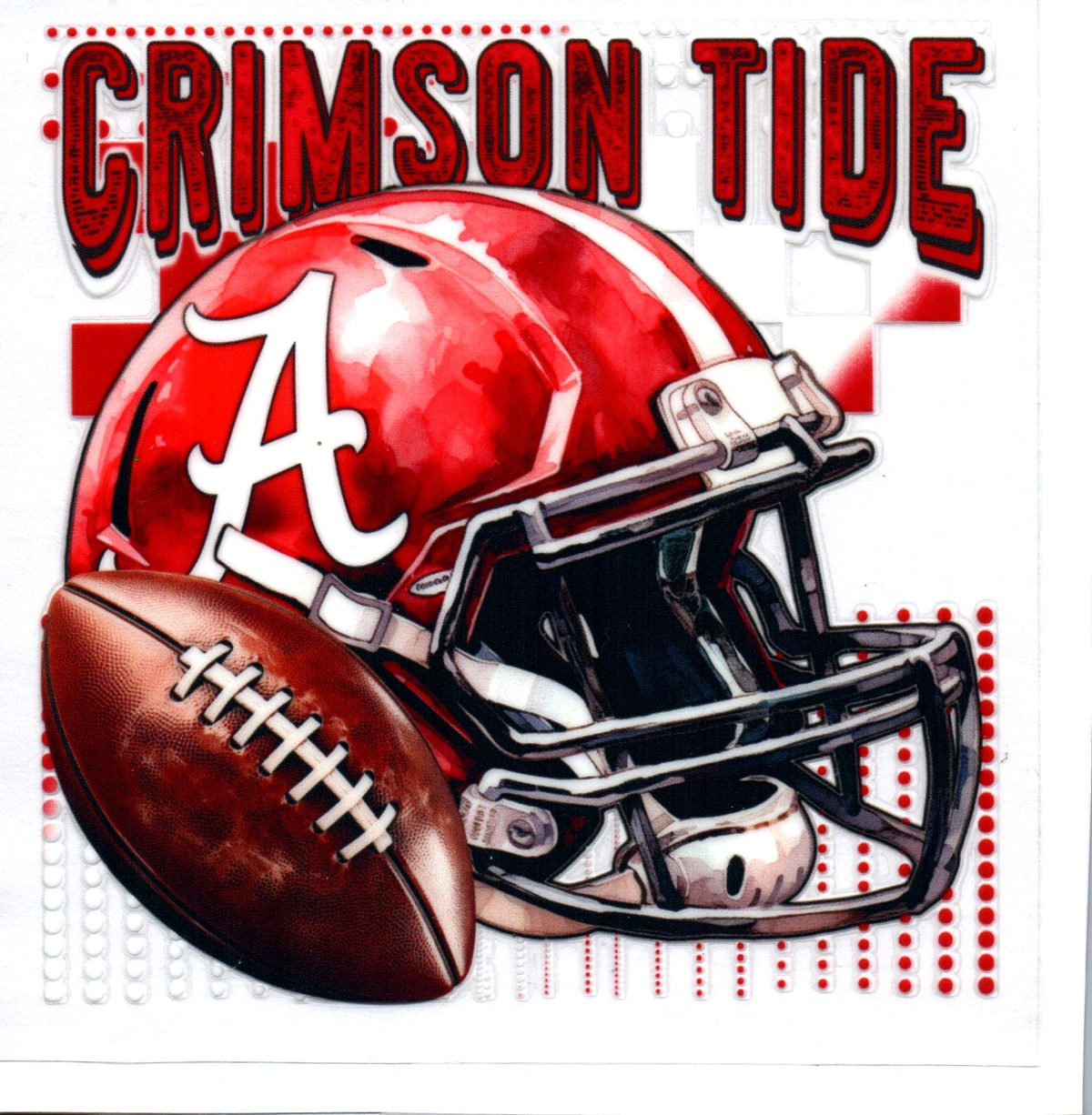 tide red checker Single Decal football 51