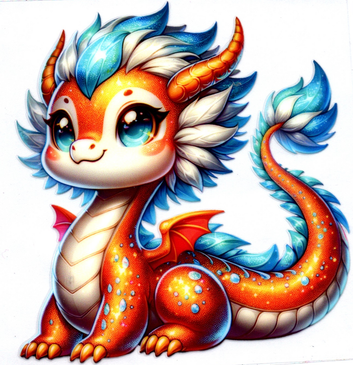 Cartoon Orange Dragon Single Decal 5