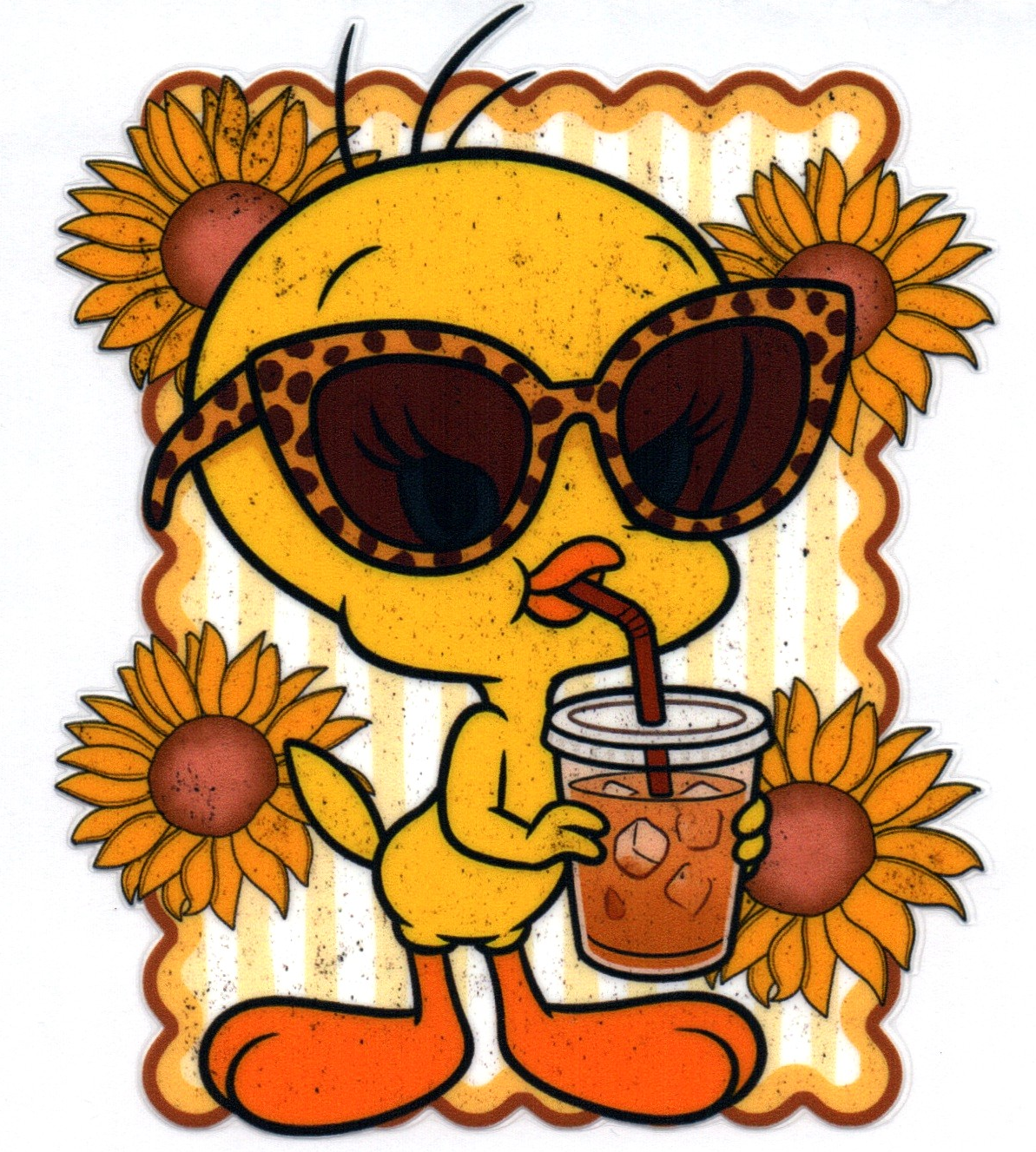 Bird Twit with glasses and drink Misc. Single Decal 51