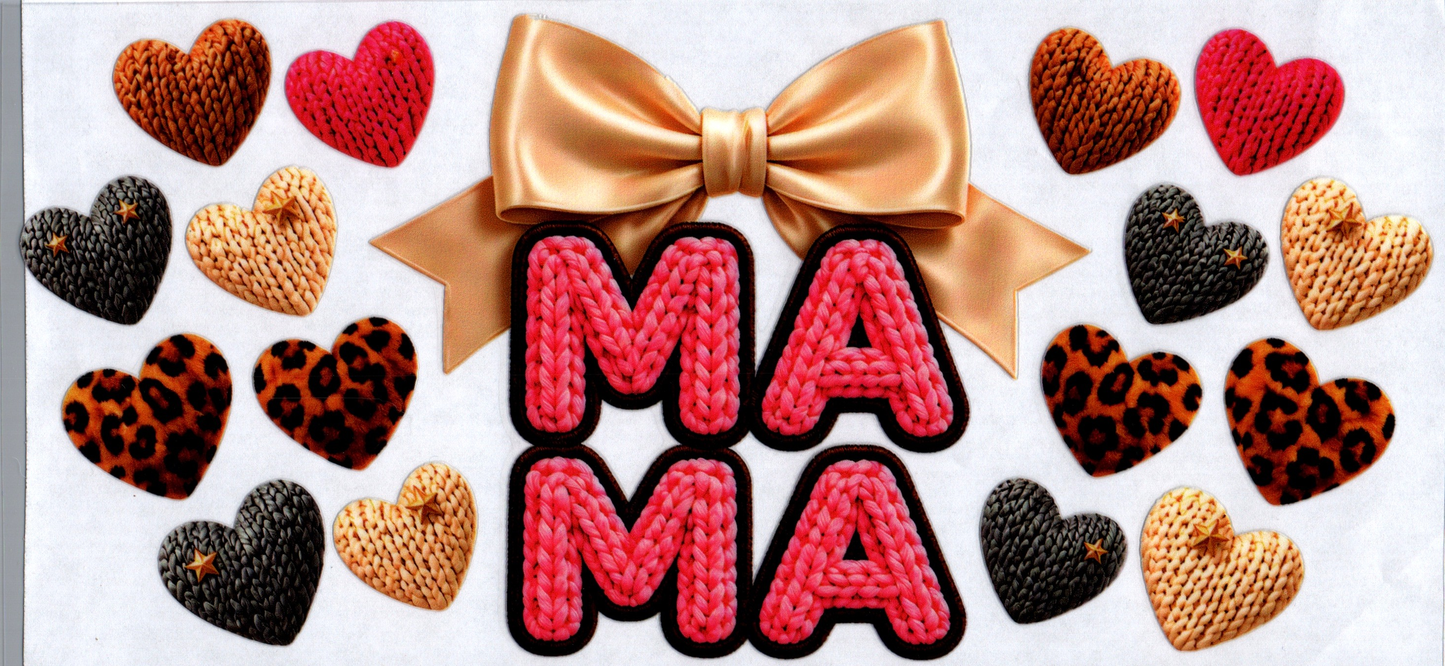 16oz Knitted Mama with Yellow Bow