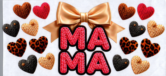16oz Knitted Mama with Yellow Bow