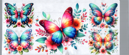 16oz Multi-colored Butterflies w/ leaves 52