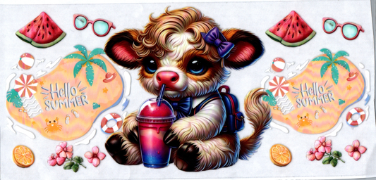 16 oz Hello Summer Watermelon Cow #52
