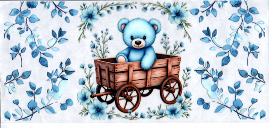 16oz Blue Bear in Wagon Kids
