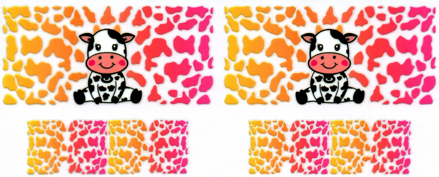 Cow with pink/orange/yellow spots Key Chain Wrap Double 52