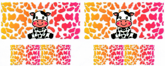 Cow with pink/orange/yellow spots Key Chain Wrap Double 52