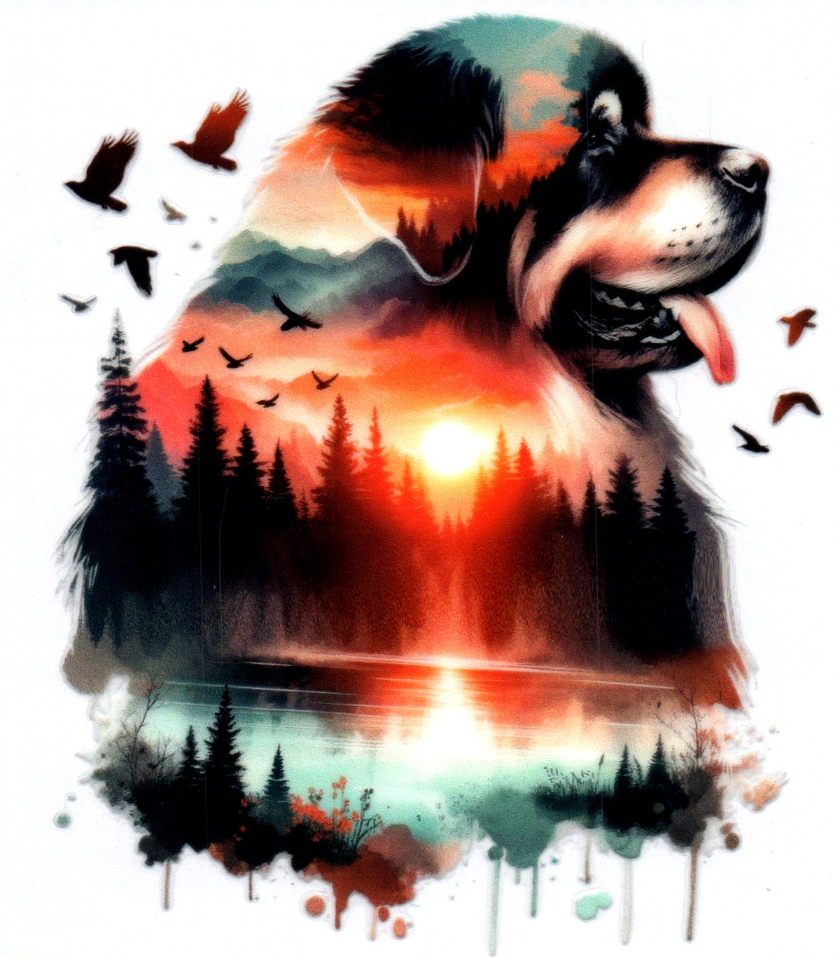 Double exposed dog Single Decal 52