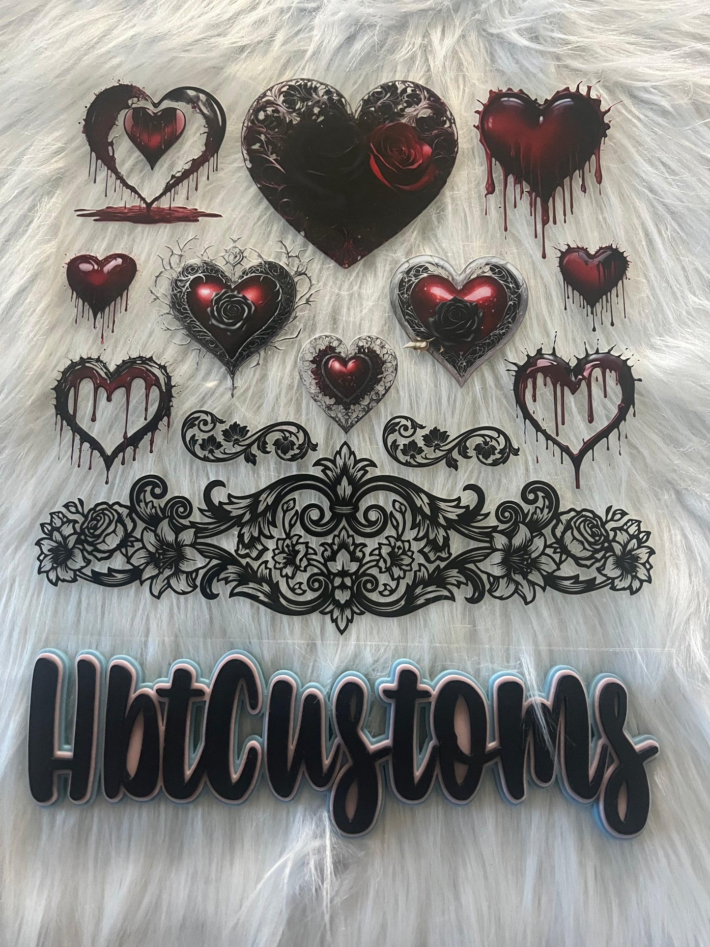 Dripping Gothic Heart Element 10x10