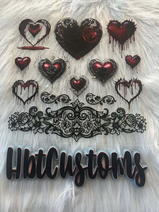 Dripping Gothic Heart Element 10x10