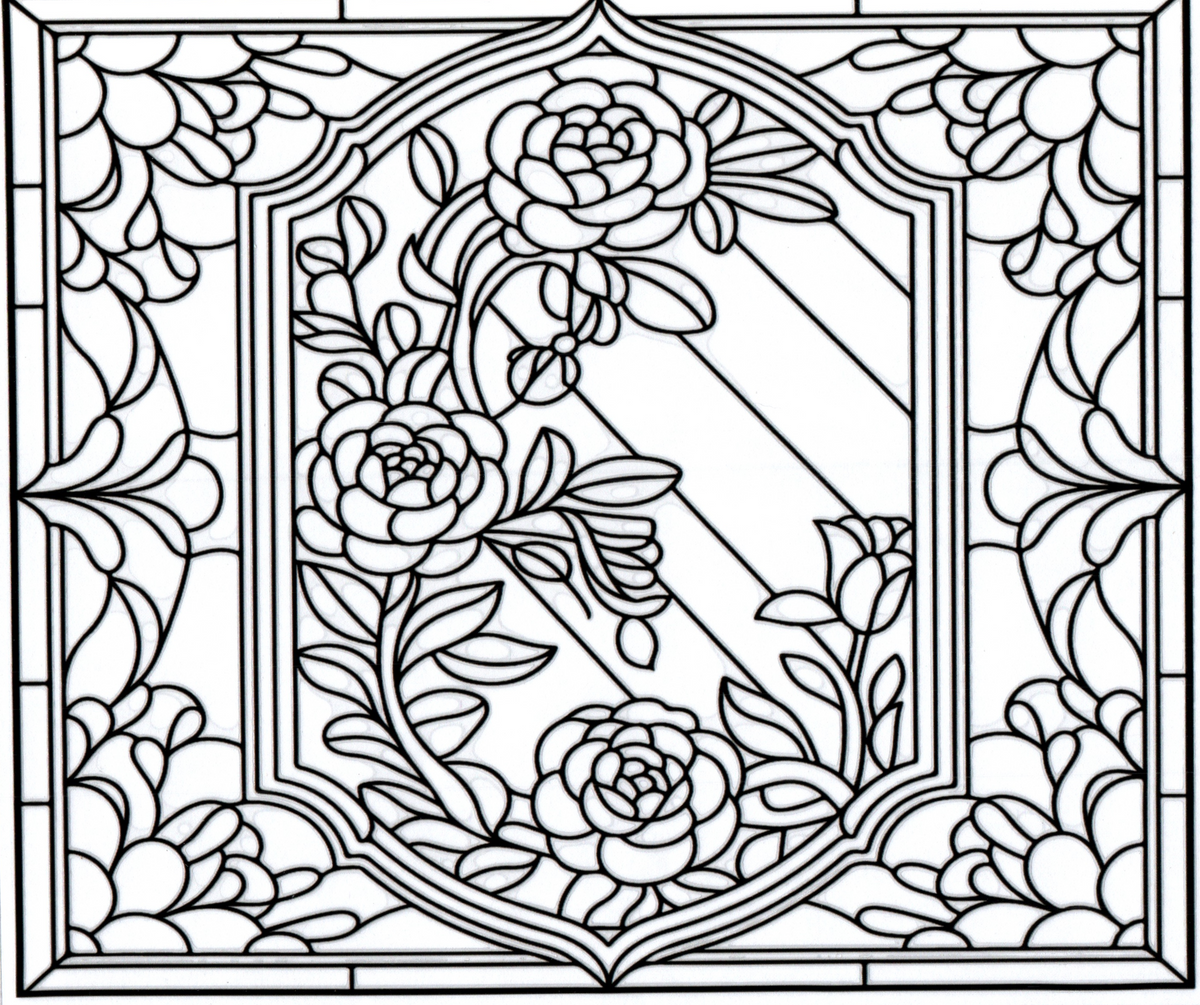 flower mirror stained glass 20oz 5
