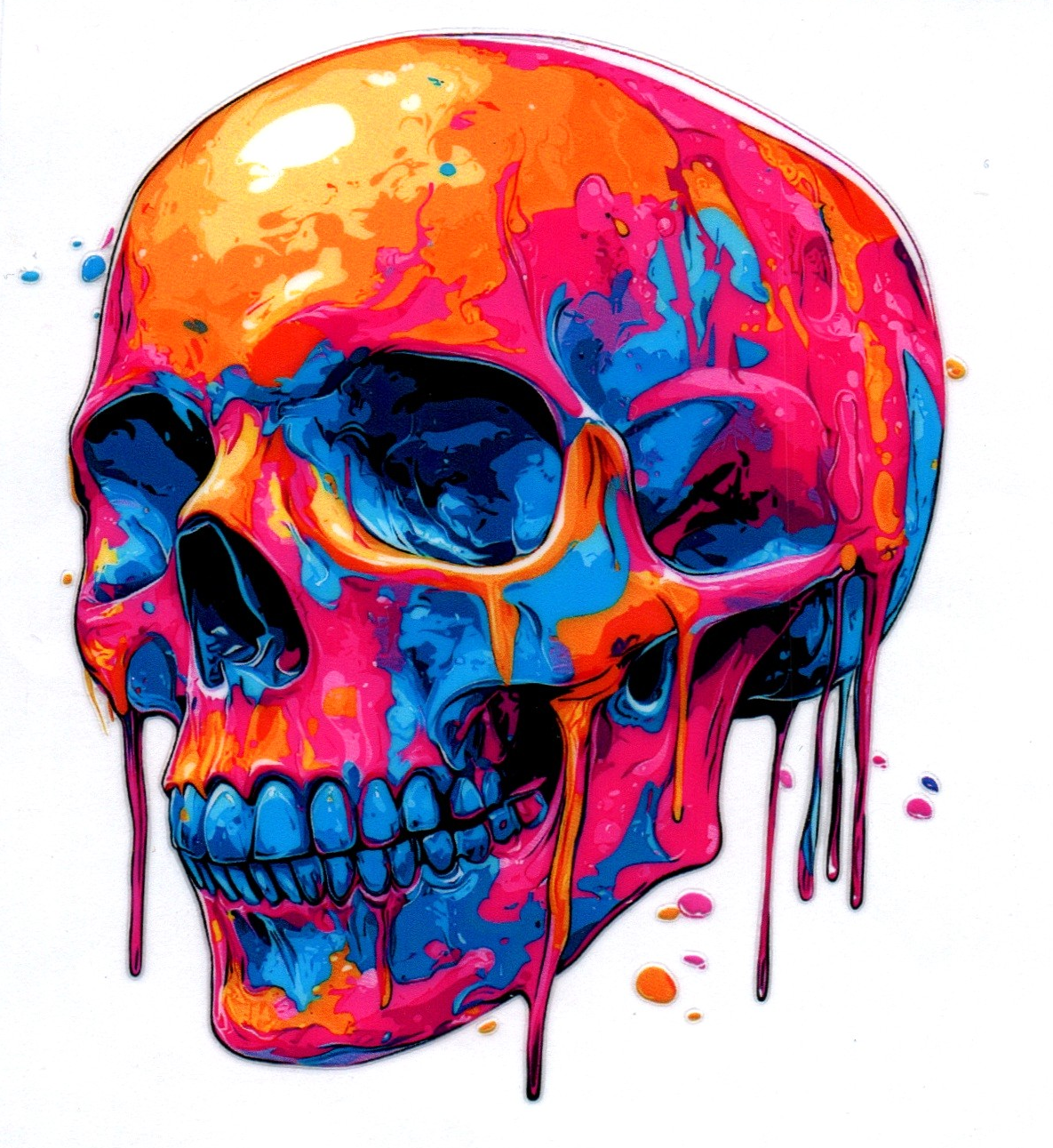Skull Paint drip Single Decal 5