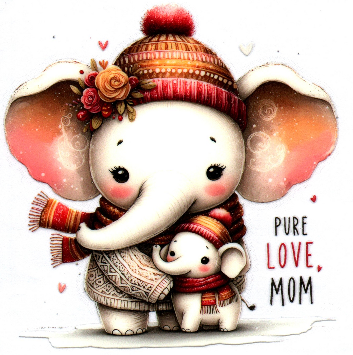 Elephant Pure Love Mom Single Decal 5
