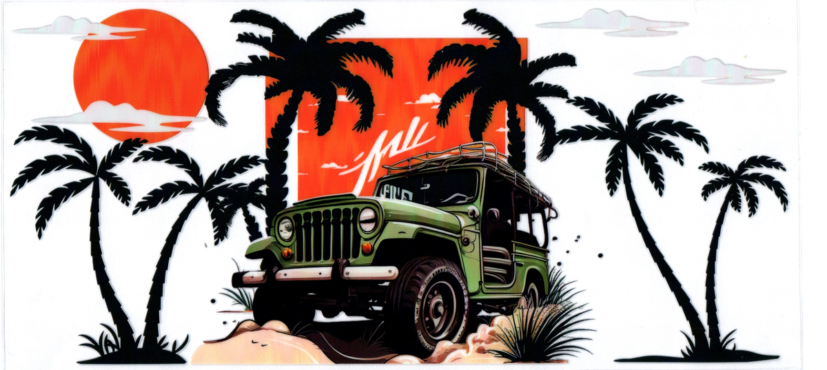 Jeep 5- palm trees- 16oz wrap