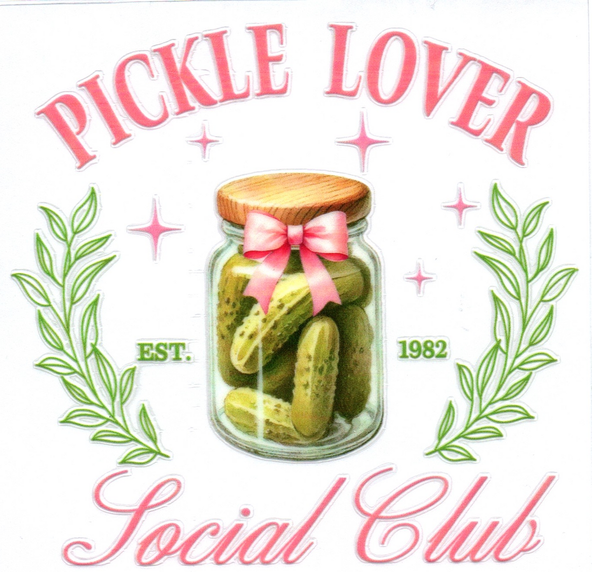 Pickle lover social club Logo 5 Single Decal