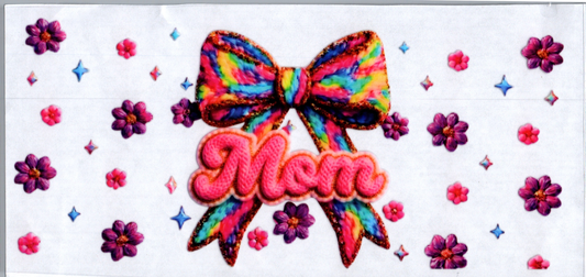 16oz Knitted Mama w/multi-colored bow