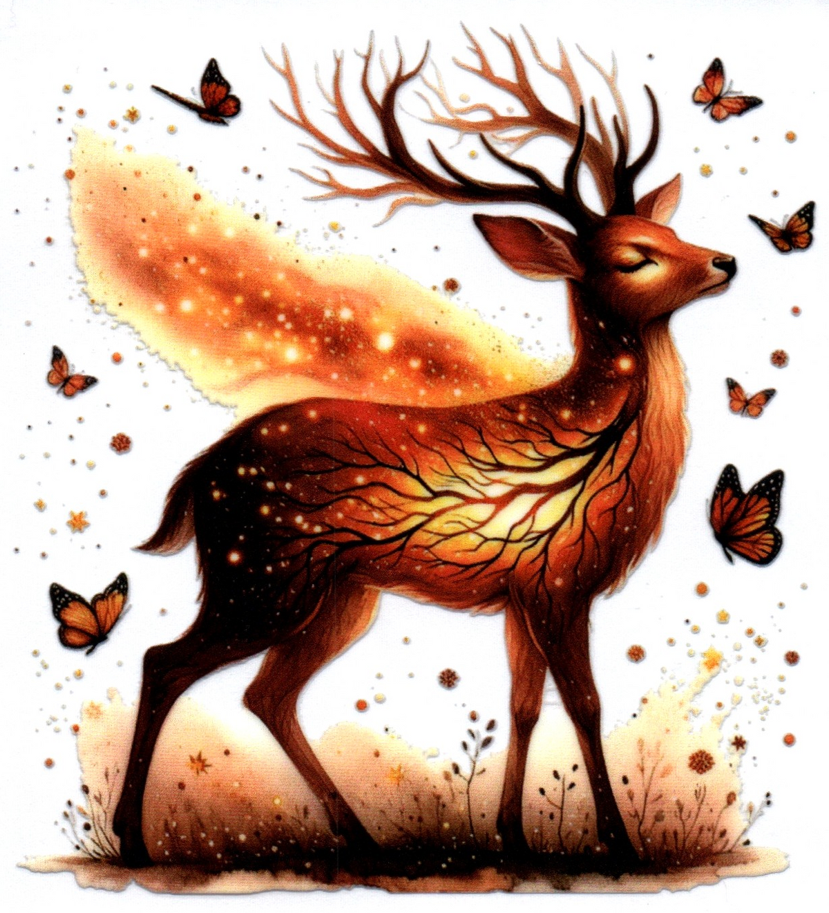 Double exposed deer Single Decal 5