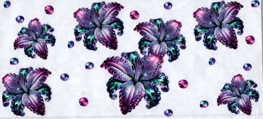 16oz Jeweled Purple & Green Flowers 55