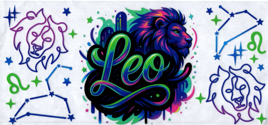 16oz Multi-Colored Zodiac Leo 55
