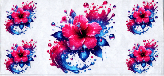 16oz Red & Blue Flowers 56