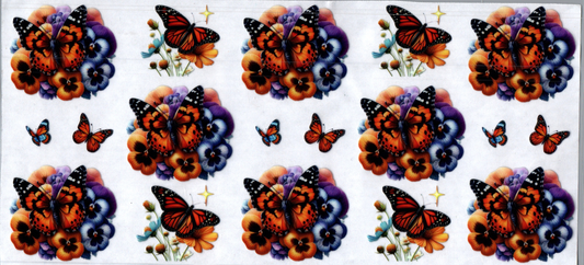 16oz Blue & Orange Butterflies 56