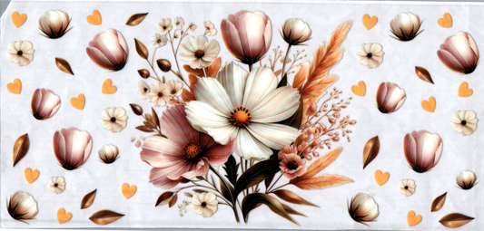 16oz White & Light Pink Flowers 57