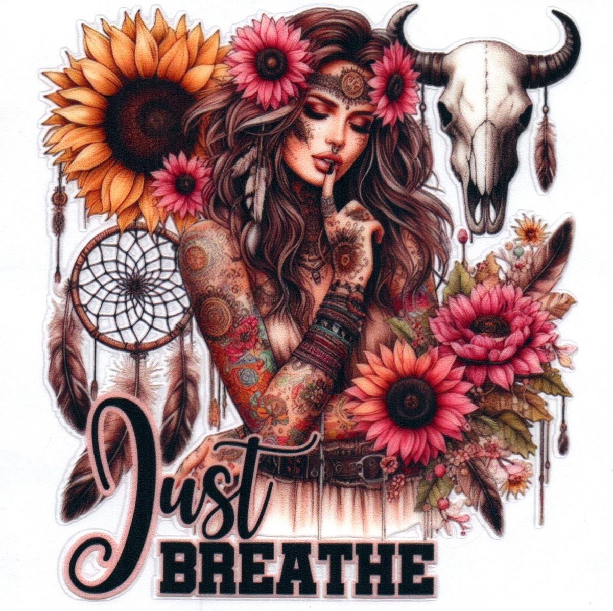 Tattooed Girl Just Breathe Misc. Single Decal 57