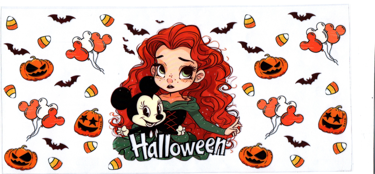 16oz courage girl with candy corn and bats Halloween 57