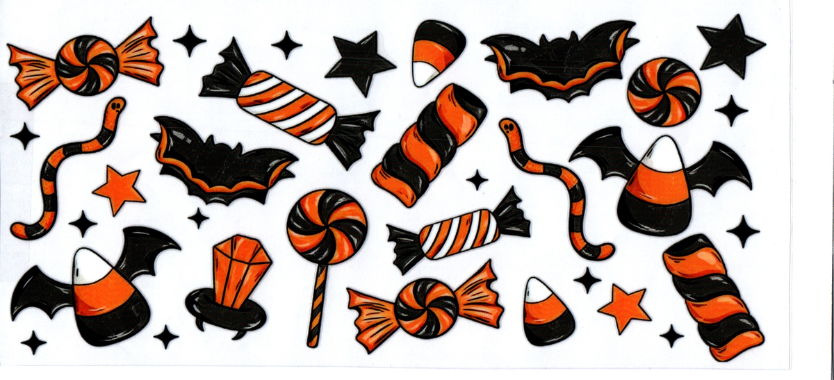 16oz black orange candies & bats & snakes halloween 57