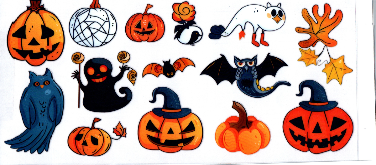 16oz owls, pumpkins, ghosts cartoony halloween 59