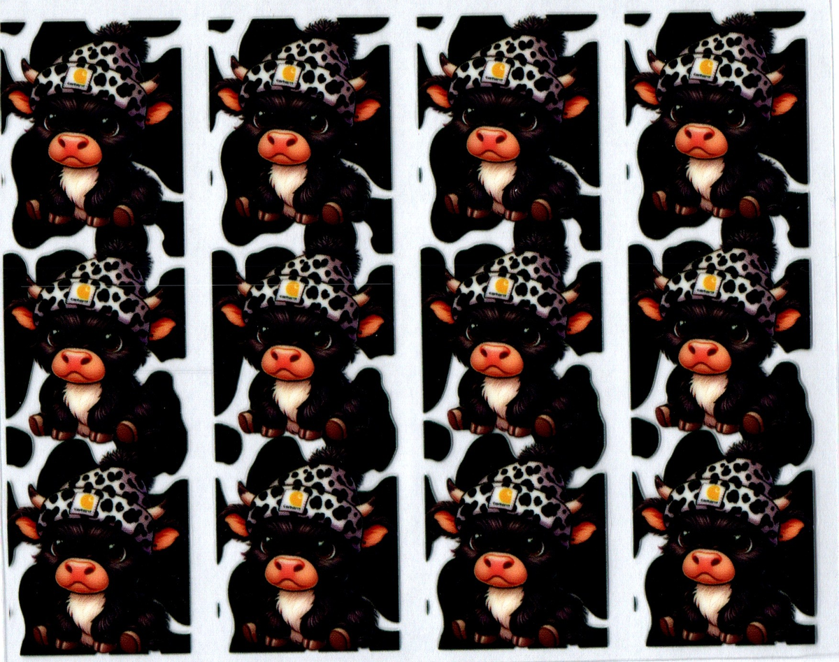 black highland cow print pen wraps 59