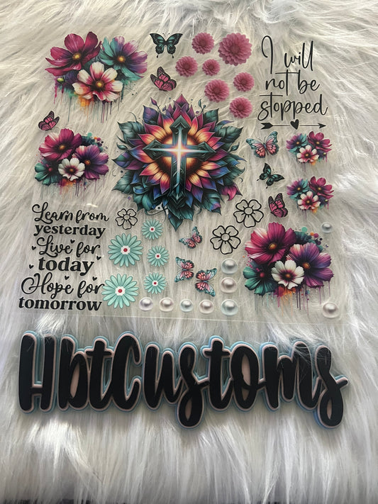 Cross & Flower Element 10 x 10