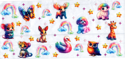 16oz Rainbows and animals 2 kids