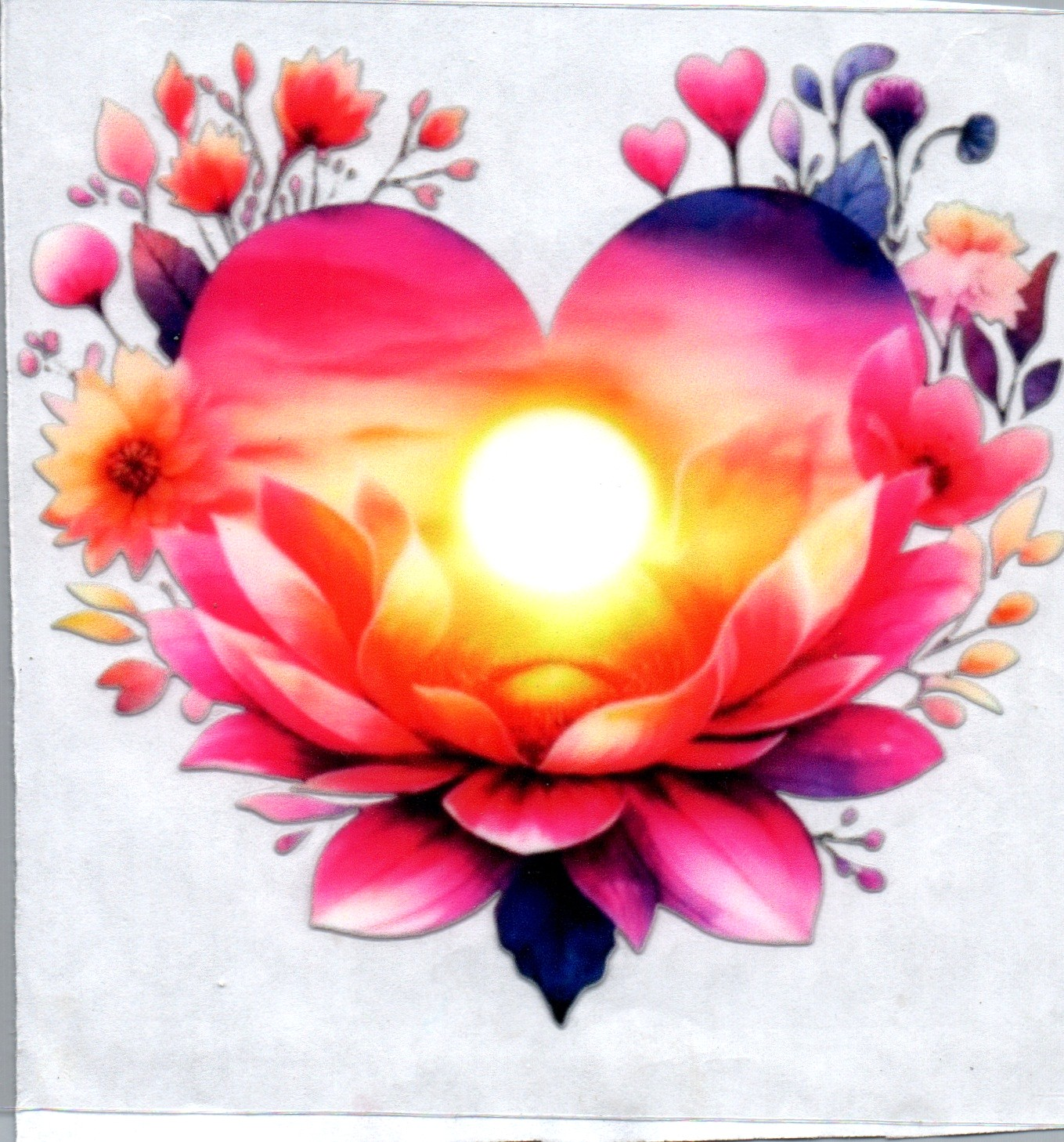 Hibiscus w/heart and sunrise Decal 6