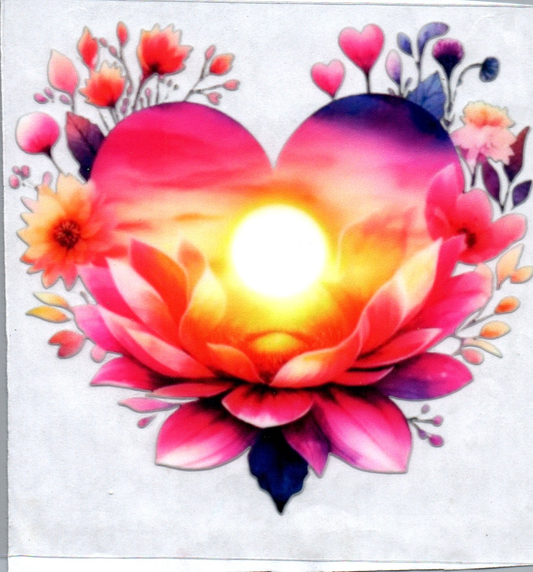 Hibiscus w/heart and sunrise Decal 6