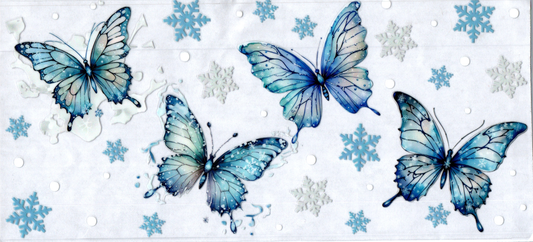 16oz Light Blue and White Butterflies 60