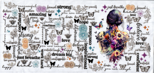 16oz Girl with Inspirational Words