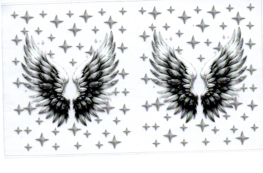 Black and White Wings Spray Bottle Wrap 61