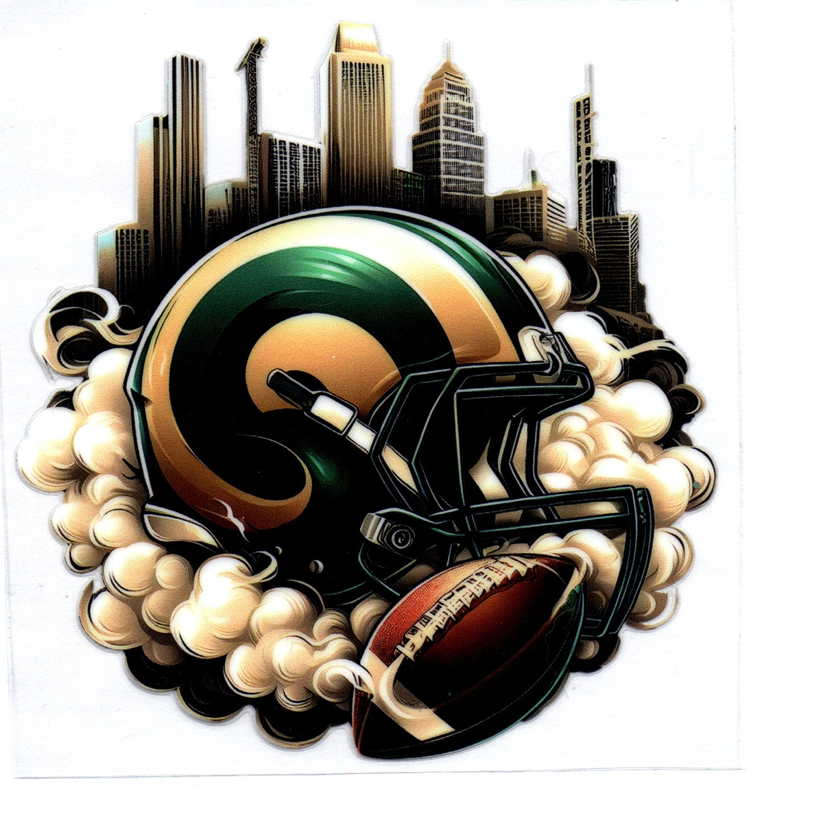CO rams skyscrapers Single Decal football 61