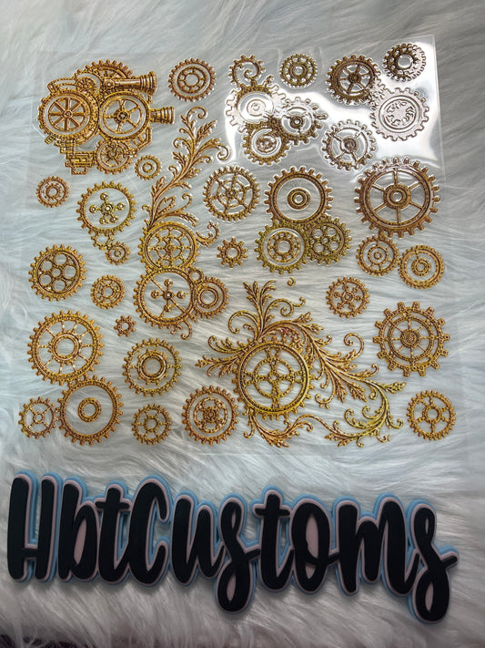 Gold Steampunk Gears Element