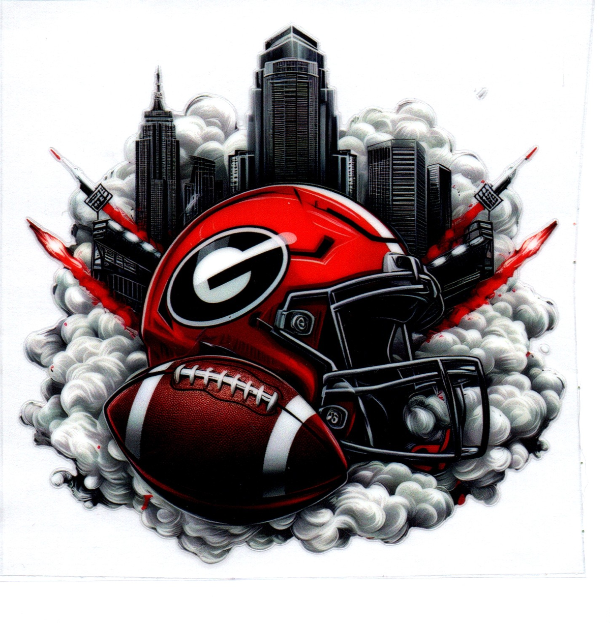 GA bulldogs skyscrapers Single Decal football 62