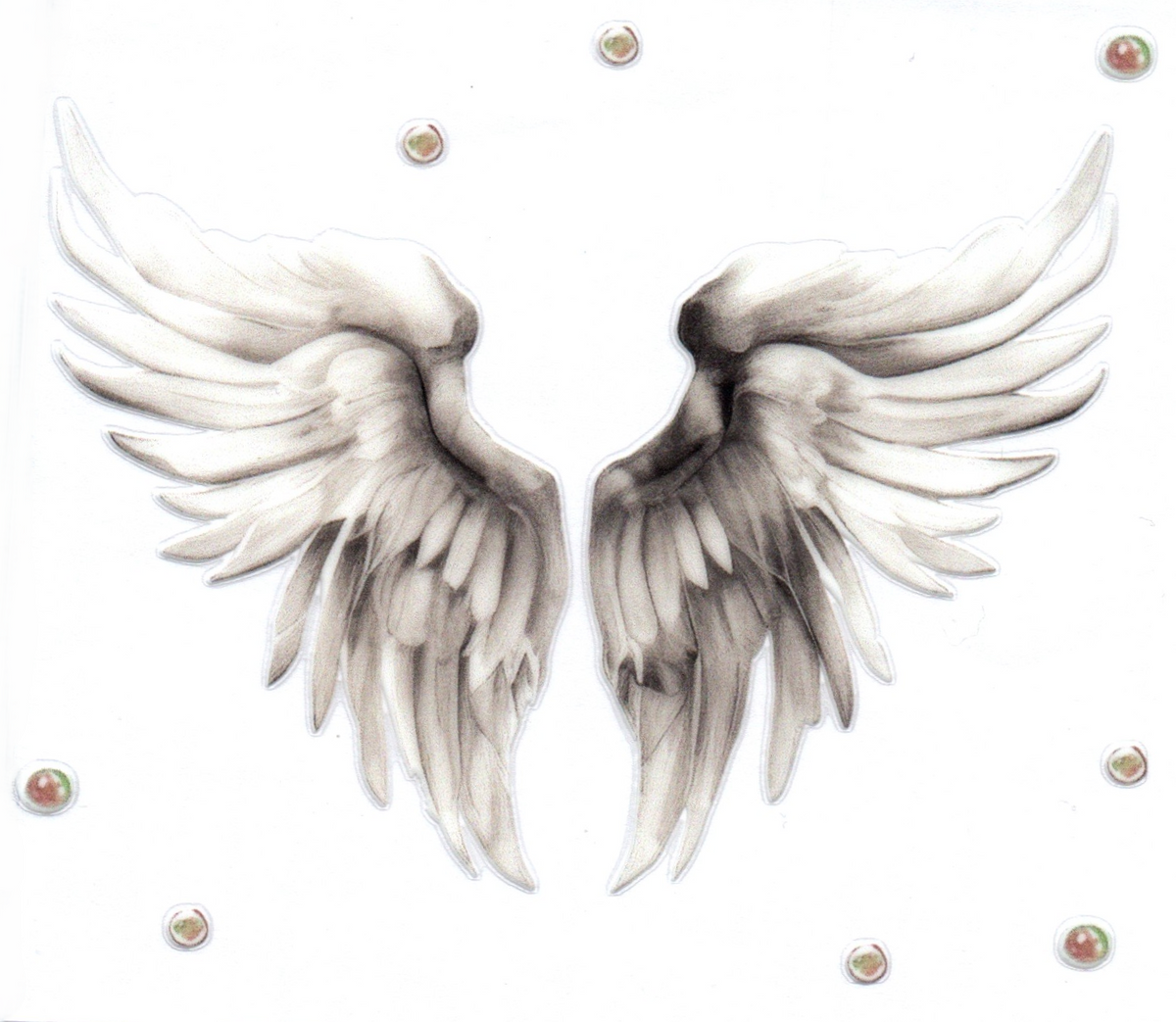 white/black wings Single Decal 6