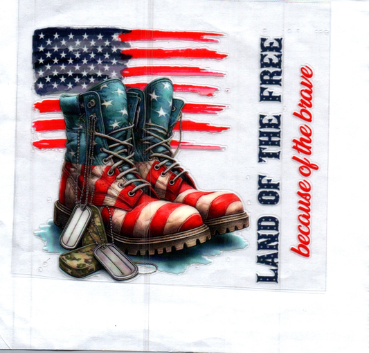 Land of the free because of the Brave Patriotic Decal