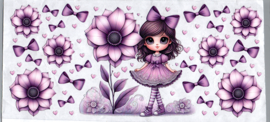 16oz Purple Girl w/Flower Kids