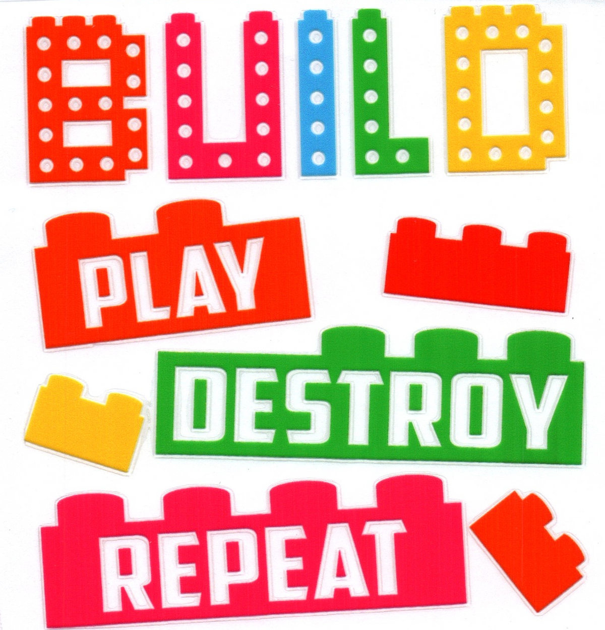 Build Play Destroy Repeat Autism Single Decal 6