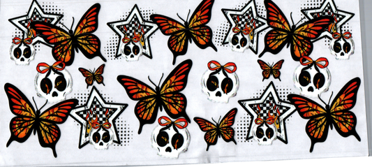 16oz Orange Punk Star, Skull and Butterflies 65