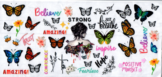 16oz Girl with Positive Words Inspirational