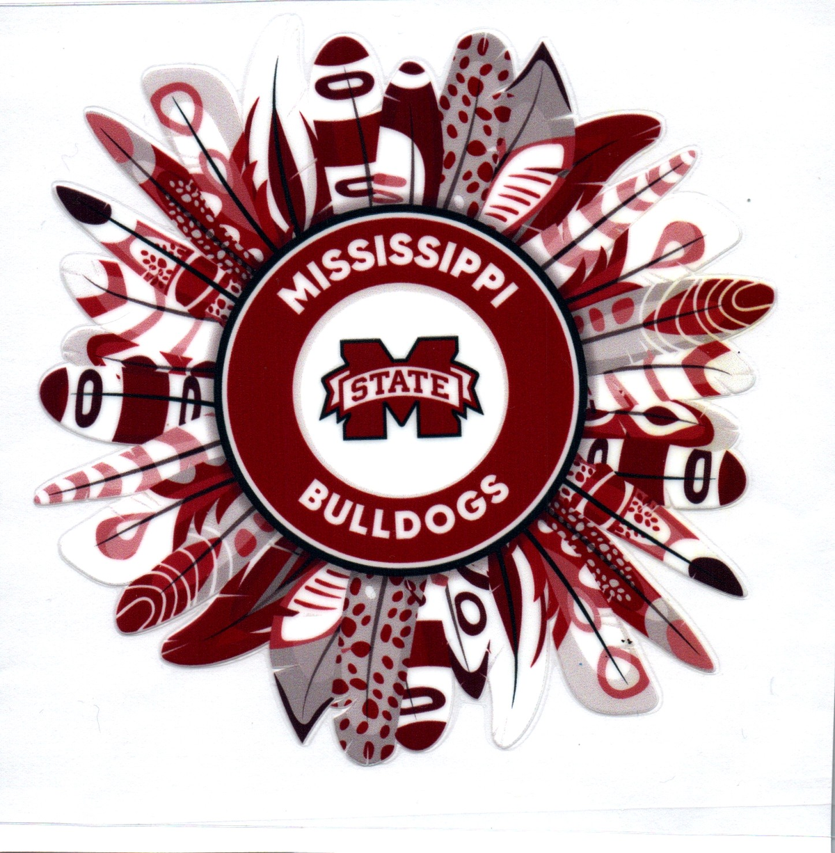 MI bulldogs feathers Single Decal football 66