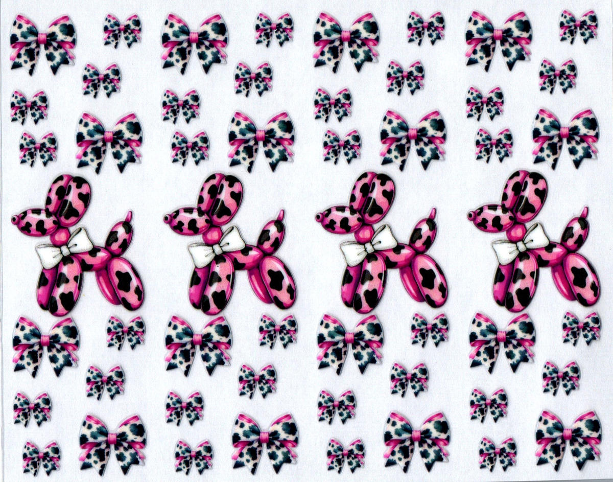 pink black cow prints & balloon dog pen wraps 67